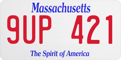 MA license plate 9UP421