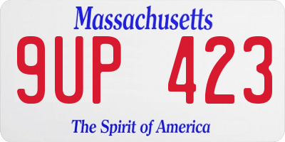 MA license plate 9UP423
