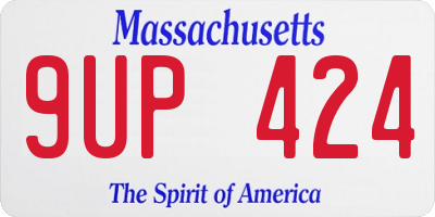 MA license plate 9UP424