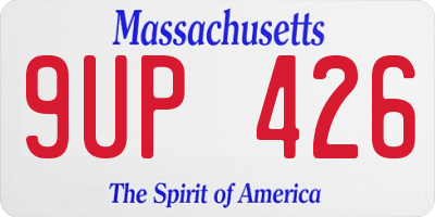 MA license plate 9UP426