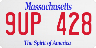 MA license plate 9UP428