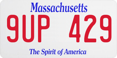 MA license plate 9UP429