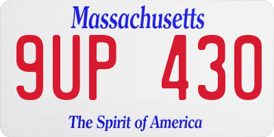 MA license plate 9UP430