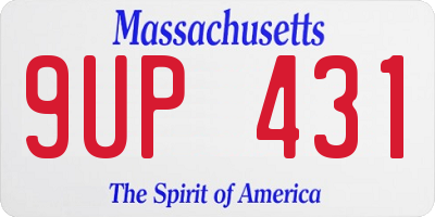 MA license plate 9UP431