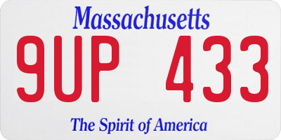 MA license plate 9UP433