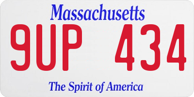 MA license plate 9UP434