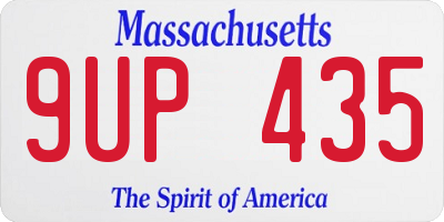 MA license plate 9UP435