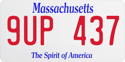 MA license plate 9UP437