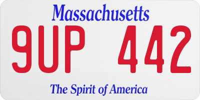 MA license plate 9UP442