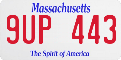 MA license plate 9UP443