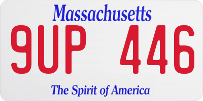 MA license plate 9UP446