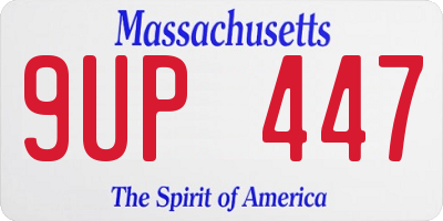 MA license plate 9UP447