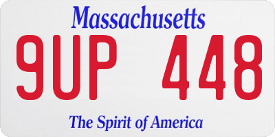 MA license plate 9UP448