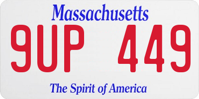 MA license plate 9UP449