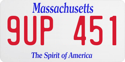 MA license plate 9UP451