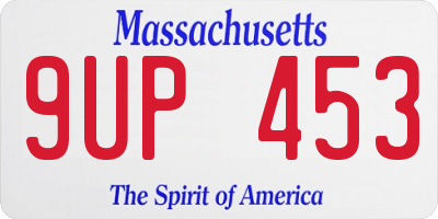 MA license plate 9UP453