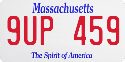 MA license plate 9UP459