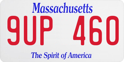 MA license plate 9UP460