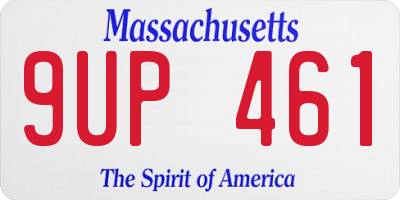 MA license plate 9UP461