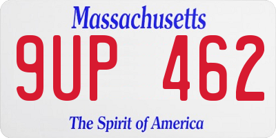 MA license plate 9UP462