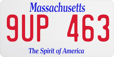 MA license plate 9UP463
