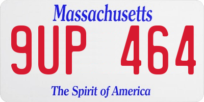MA license plate 9UP464