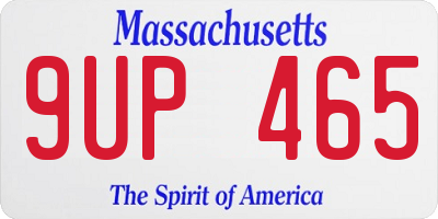 MA license plate 9UP465