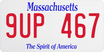 MA license plate 9UP467