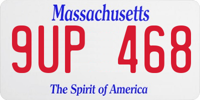 MA license plate 9UP468