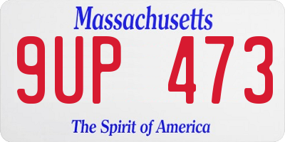 MA license plate 9UP473