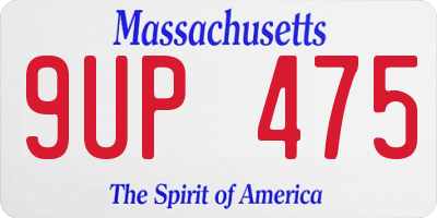 MA license plate 9UP475