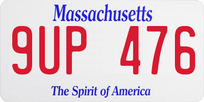 MA license plate 9UP476