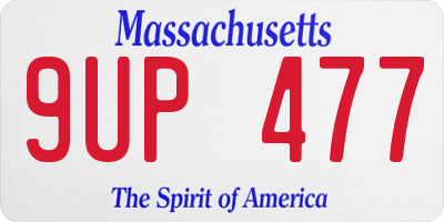 MA license plate 9UP477