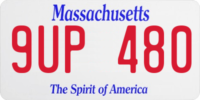 MA license plate 9UP480