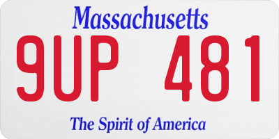 MA license plate 9UP481