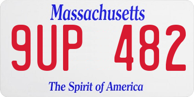 MA license plate 9UP482