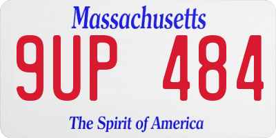 MA license plate 9UP484