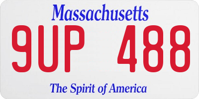 MA license plate 9UP488