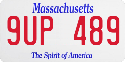 MA license plate 9UP489