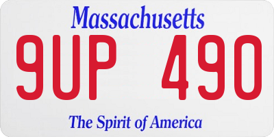 MA license plate 9UP490