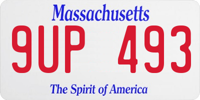 MA license plate 9UP493