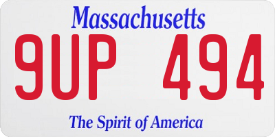 MA license plate 9UP494