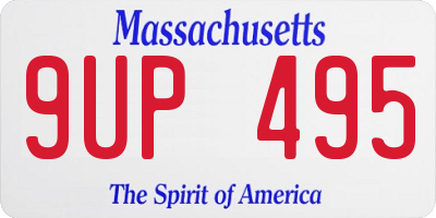 MA license plate 9UP495