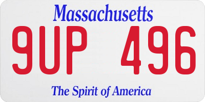 MA license plate 9UP496