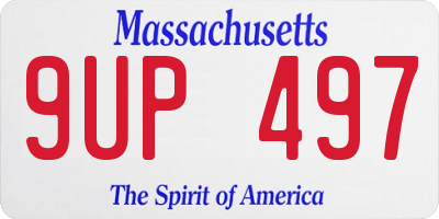 MA license plate 9UP497