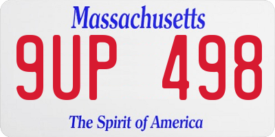 MA license plate 9UP498