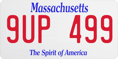 MA license plate 9UP499