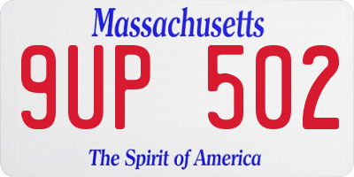MA license plate 9UP502