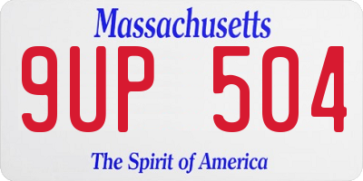 MA license plate 9UP504