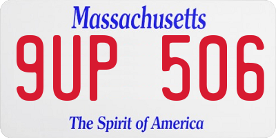 MA license plate 9UP506